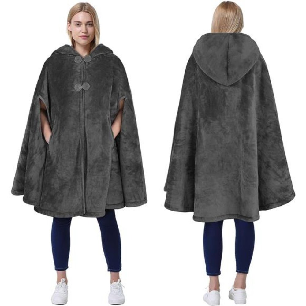 Women's Poncho Cape Grey